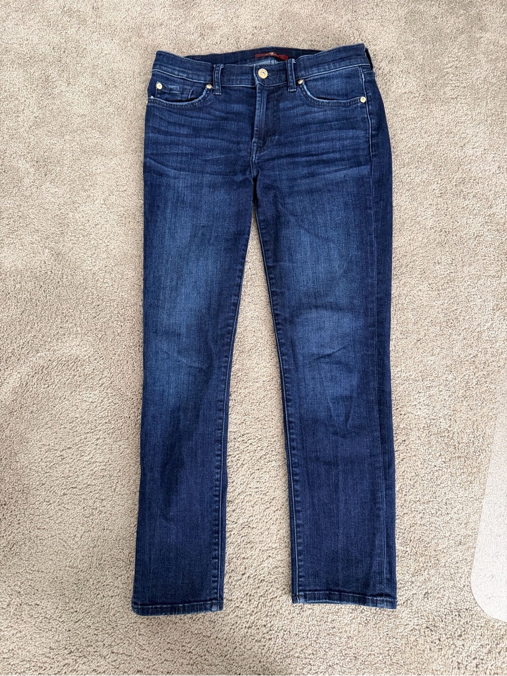 7 For All Mankind Dark Blue Straight Leg Jeans